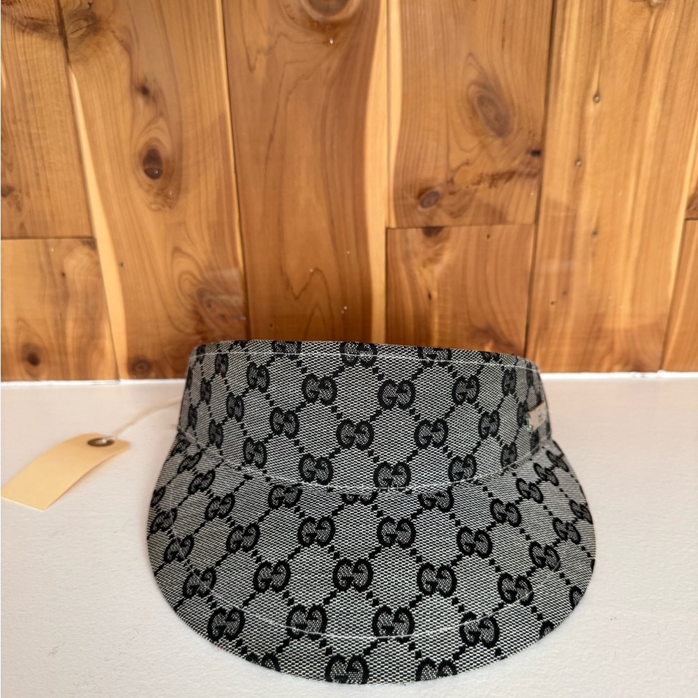 Gucci Black and Gray GG Monogram Visor